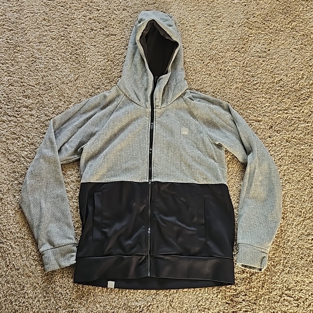 Bench. Zip up hoodie, black and gray, size M